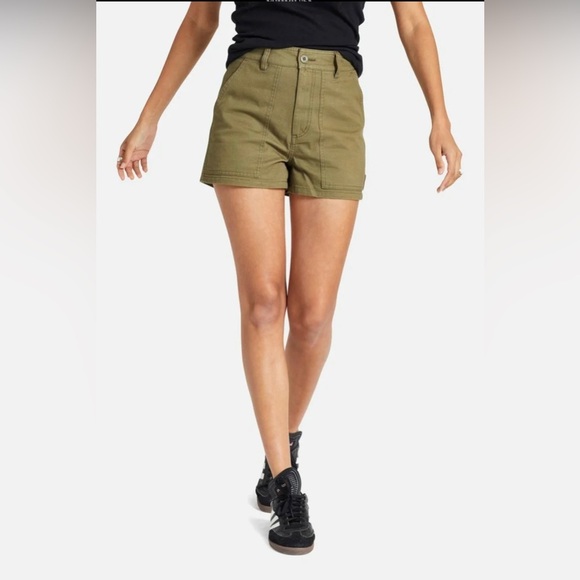 NEW BRIXTON - High Waist Utility Shorts in Olive Green - Picture 7 of 8
